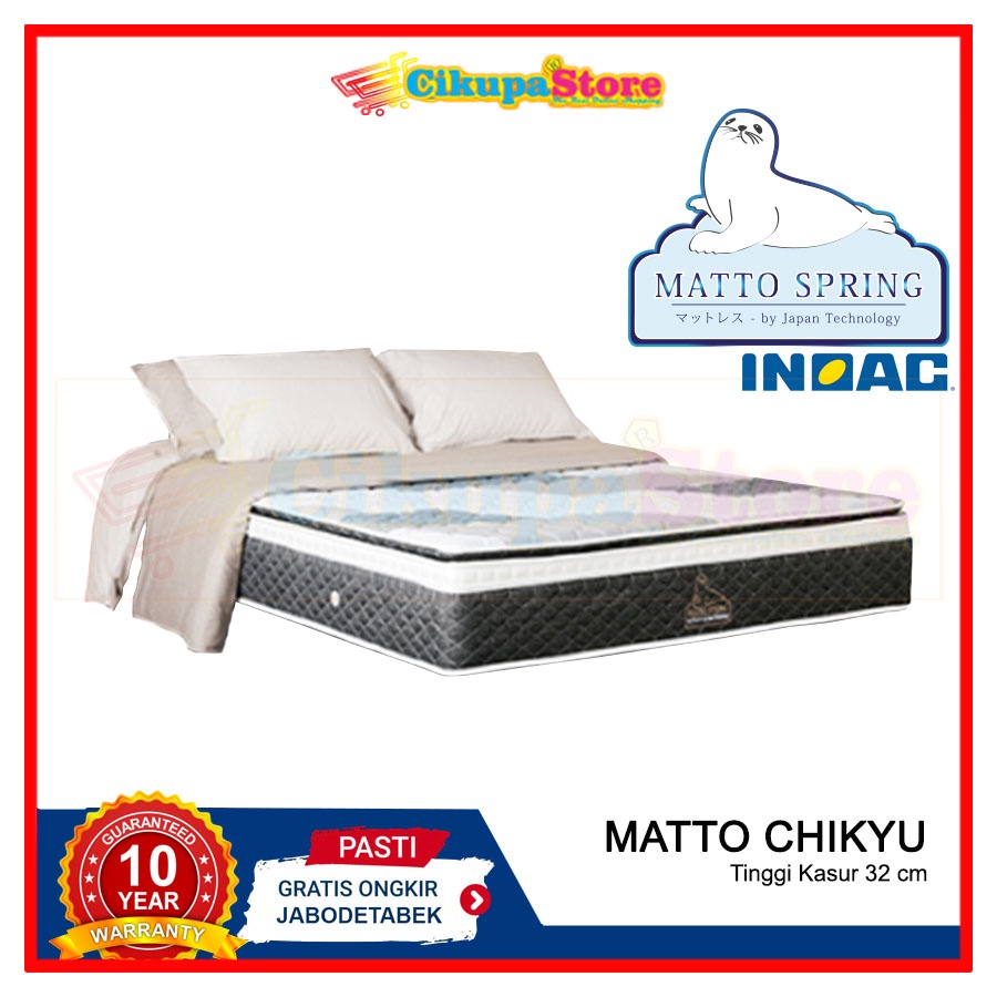 Springbed Matto Chikyu (Pillowtop) Matras Busa Inoac 32cm - KASUR SAJA