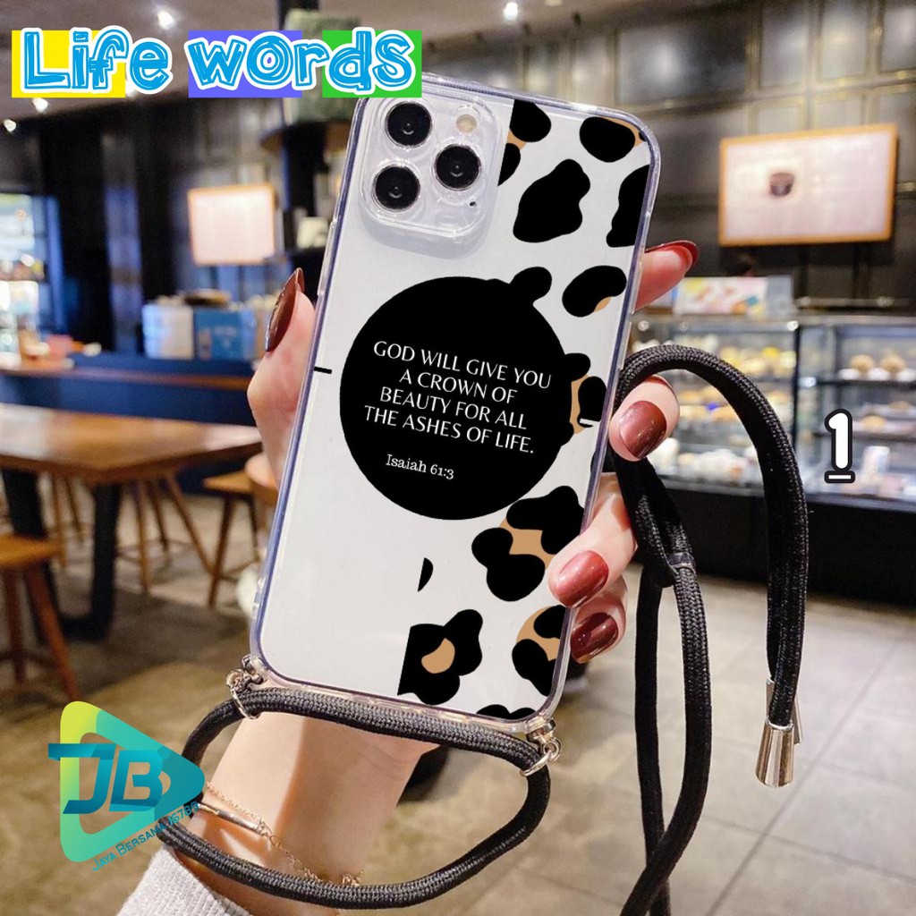 SOFTCASE SLINGCASE LANYARD BENING LIFE WORDS OPPO VIVO XIAOMI SAMSUNG REALME IPHONE ALL TYPE JB4774