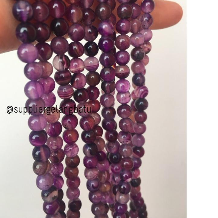 ✻ bahan batu kecubung 6mm amethyst kalimantan martapura akik kampung ungu bongkah gelang kalung acc 