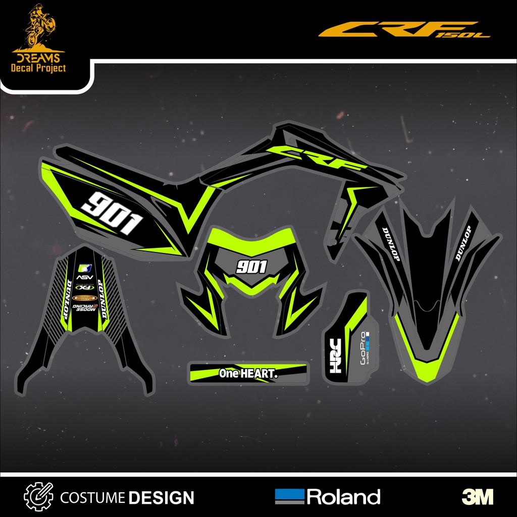 Decal CRF 150L  Black Stabilo