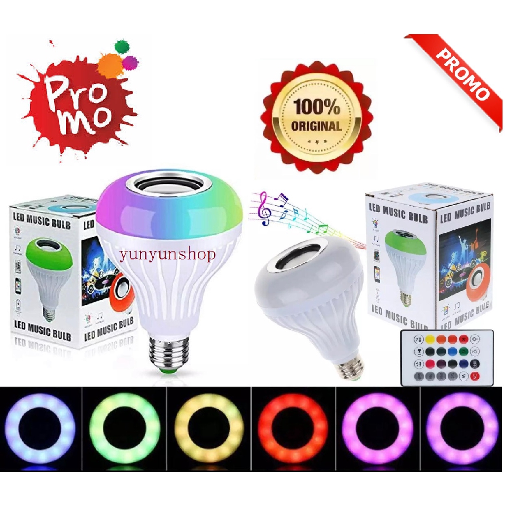 Speaker Bohlam LED Bulb Wireless Power Music Playing Light Bluetoorh Music Bulb + Remote