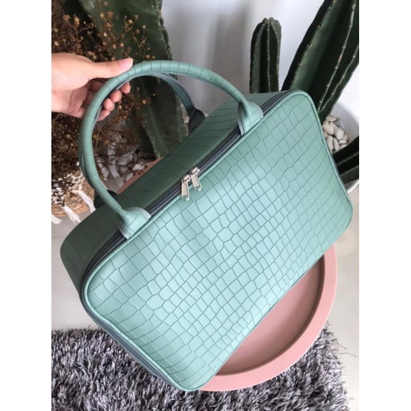 koper mini croco matt hijau pastel travel bag tas koper mini croco matt hijau pastel travel bag tas