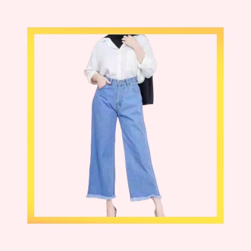 DELON KULOT JEANS BAWAH RAWIS /  KULOT JEANS WANITA BESTSELLER