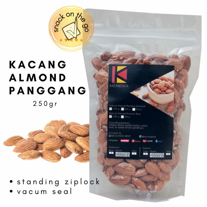 

504Oekh Kacang Almond Panggang Kupas 250Gr Kemasan Ziplock 6J4727iyfi