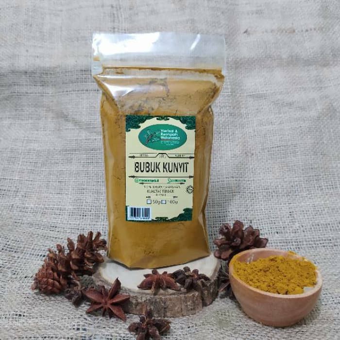 OBAT HERBAL, OBAT TRADISIONAL KUNYIT BUBUK - 50 GR GRADE A