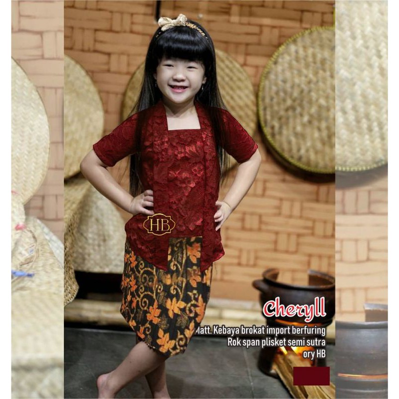 SET KEBAYA ANAK SEMISUTRA PLISKET