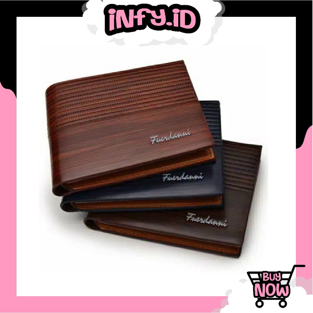 INFY - DOMPET KULIT FUERDANNI LIPAT PETAK PRIA ELEGAN ORIGINAL IMPORT D020 MURAH