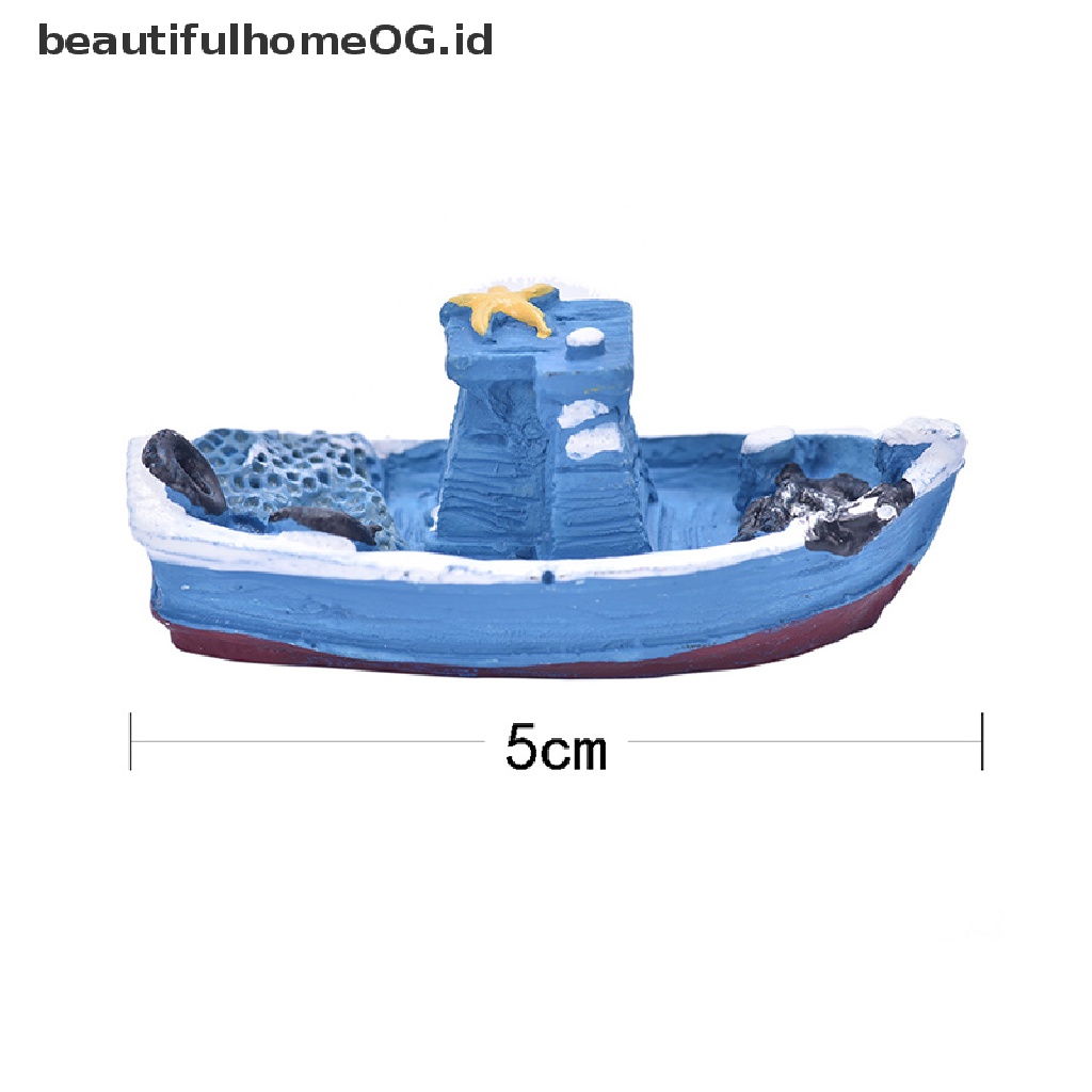 1pc Miniatur Kapal Yacht Untuk Dekorasi Taman
