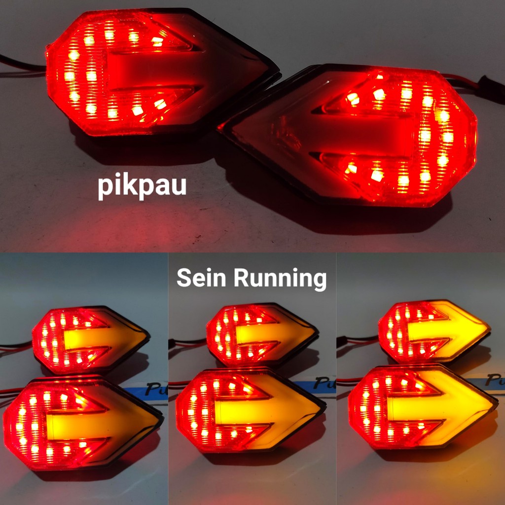 Lampu Sein Running LED Tempel Panah Untuk Universal Model Panah Sen Senja 2 Warna Fairing