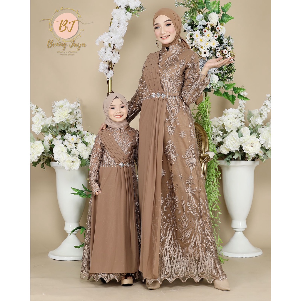 KB -  COUPLEAN IBU DAN ANAK DRESS MEWAH GAMIS KEKINIAN GAMIS LEBARAN SET BAJU COUPLE IBU DAN ANAK GAMIS MODERN GAMIS LEBARAN GAMIS KONDANGAN BAJU SERAGAM OUT FIT ANAK FASHION MUSLIM GAMIS KEBAYA MODERN