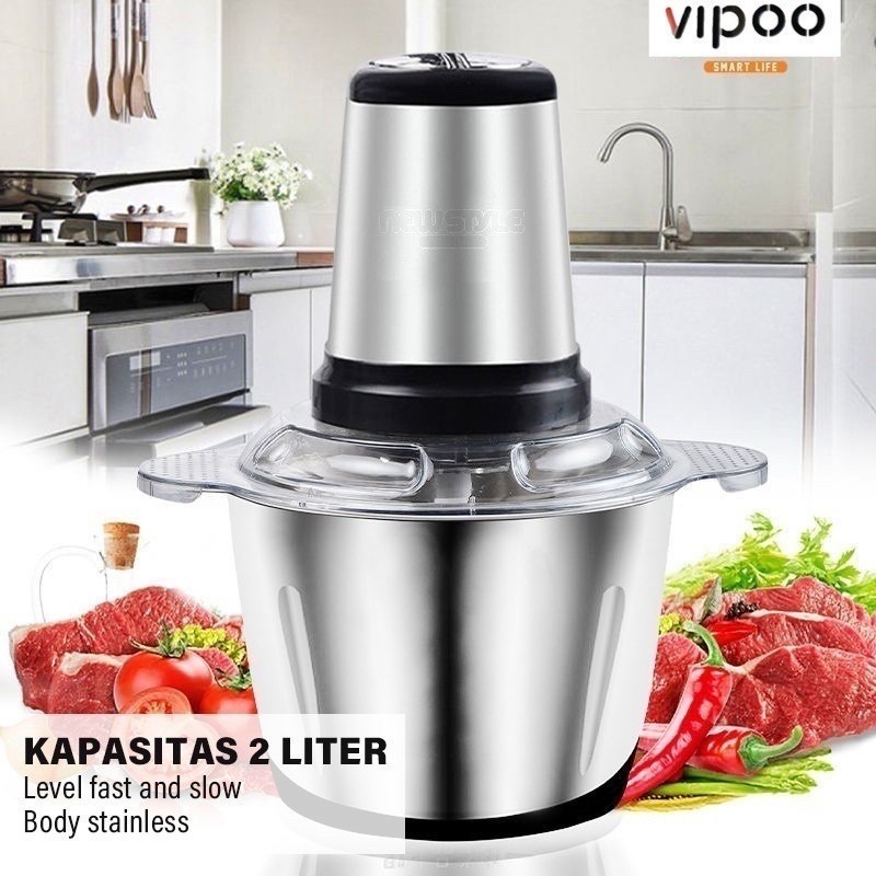 COD BLENDER CHOPPER VIPOO V-6005 STAINLESS STEEL KAPASITAS 2 LITER