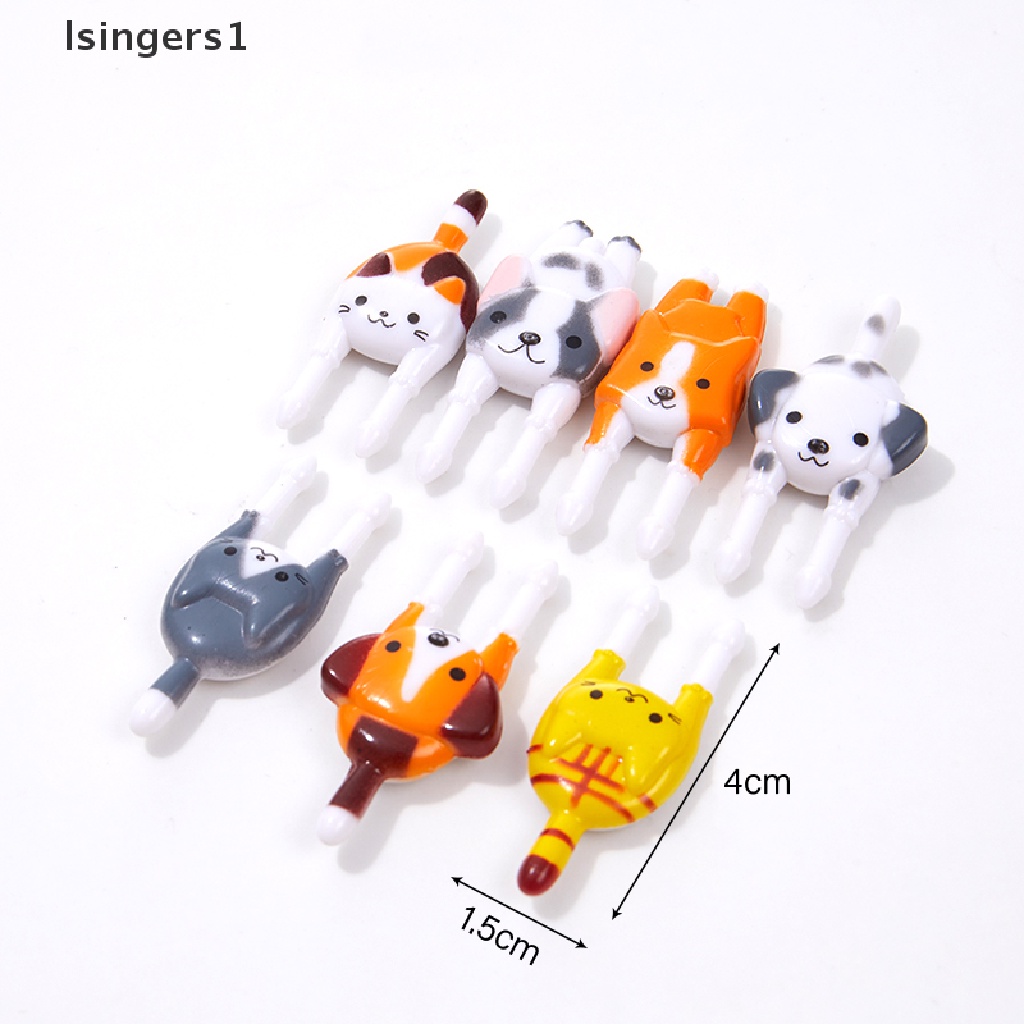 (lsingers1) 7pcs / Set Garpu Buah / Dessert / Kue / Snack Mini Bentuk Hewan Untuk Aksesoris Bento