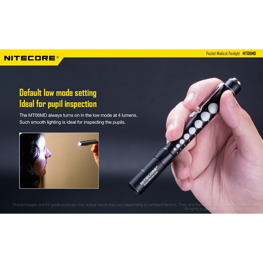 Nitecore Senter LED Nichia MT06 MD 219B Senter Led Medis Tahan Air Nichia 219B 180 Lumens