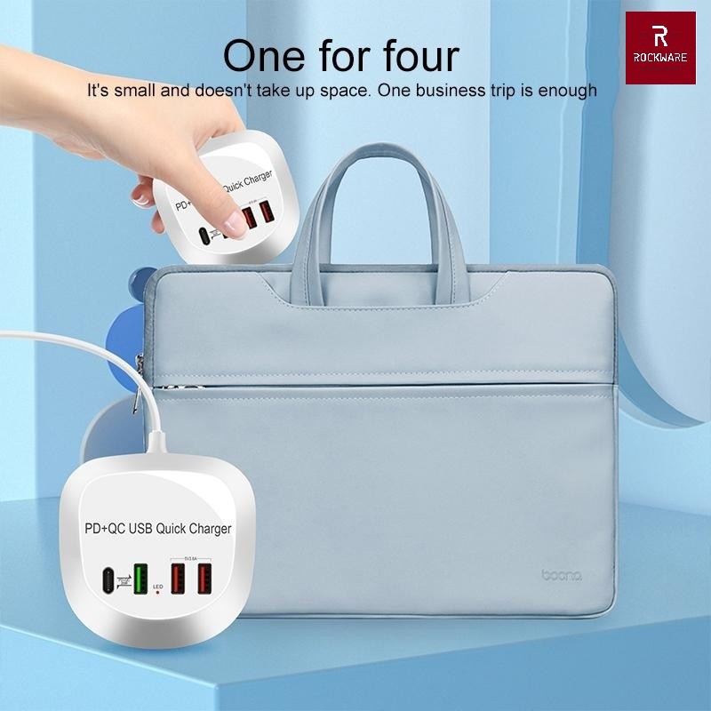 AKN88 - ROCKWARE WLX-T3P PD + QC 3.0 USB Quick Charger 4 port