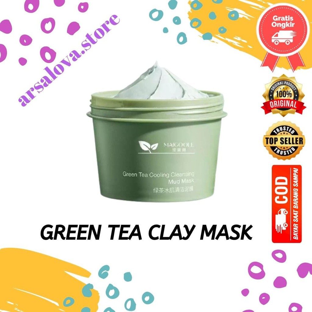 [MAIGOOLE] MASKER WAJAH GREEN TEA CLAY MASK | PORE CLEAN CLAY MASK