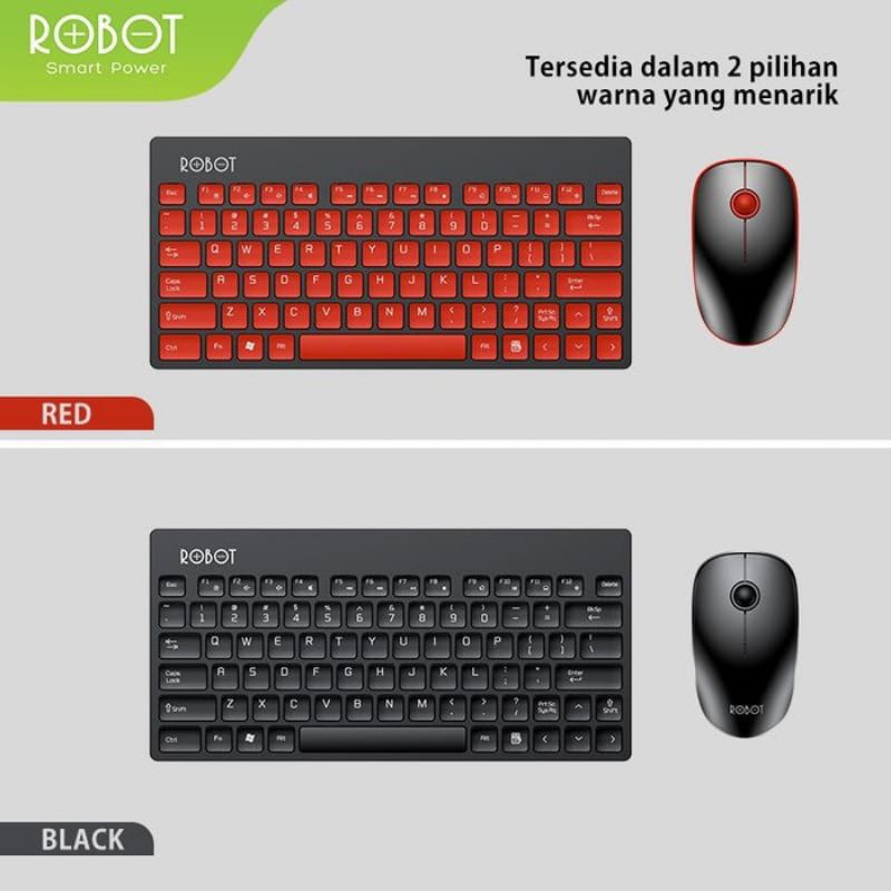 ROBOT KM3000 COMBO MOUSE &amp; KEYBOARD WIRELESS MINI GARANSI 1 TAHUN