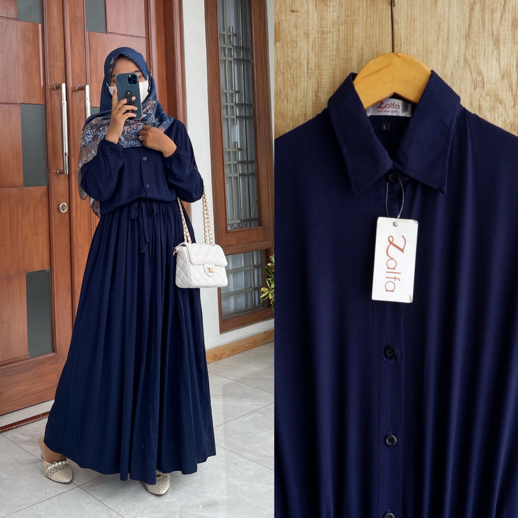 AURELIA dress by ZALFA OUTFIT / gamis polos / dress polos / gamis rayon