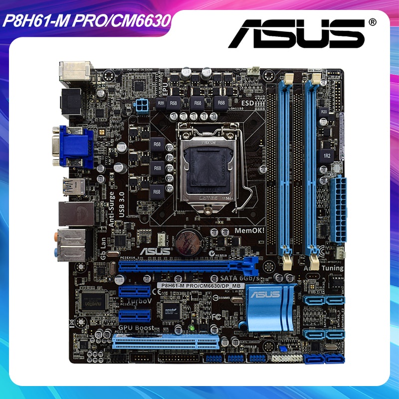 PREORDER Motherboard 1155 Motherboard 1155 DDR3 ASUS P8H61-M PRO/CM6630 Intel H61 16GB Core i3/i5/i7