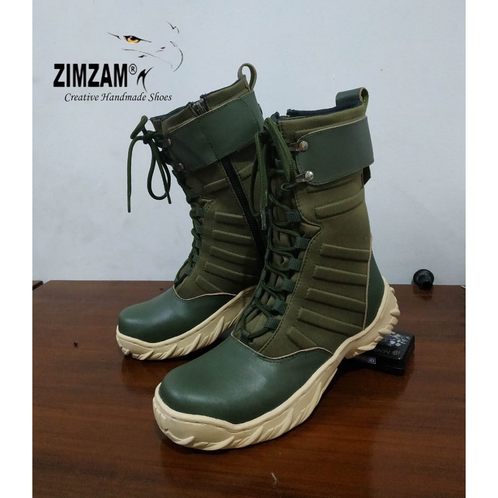 SEPATU PDL NINJA BOOT PDL HIJAU SOL KOMANDO CREAM TNI AD AU MURAH TERLARIS