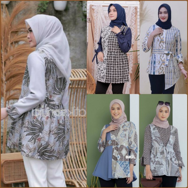 BAJU BATIK WANITA MODERN MONALISA GENES M,L,XL asli PEKALONGAN