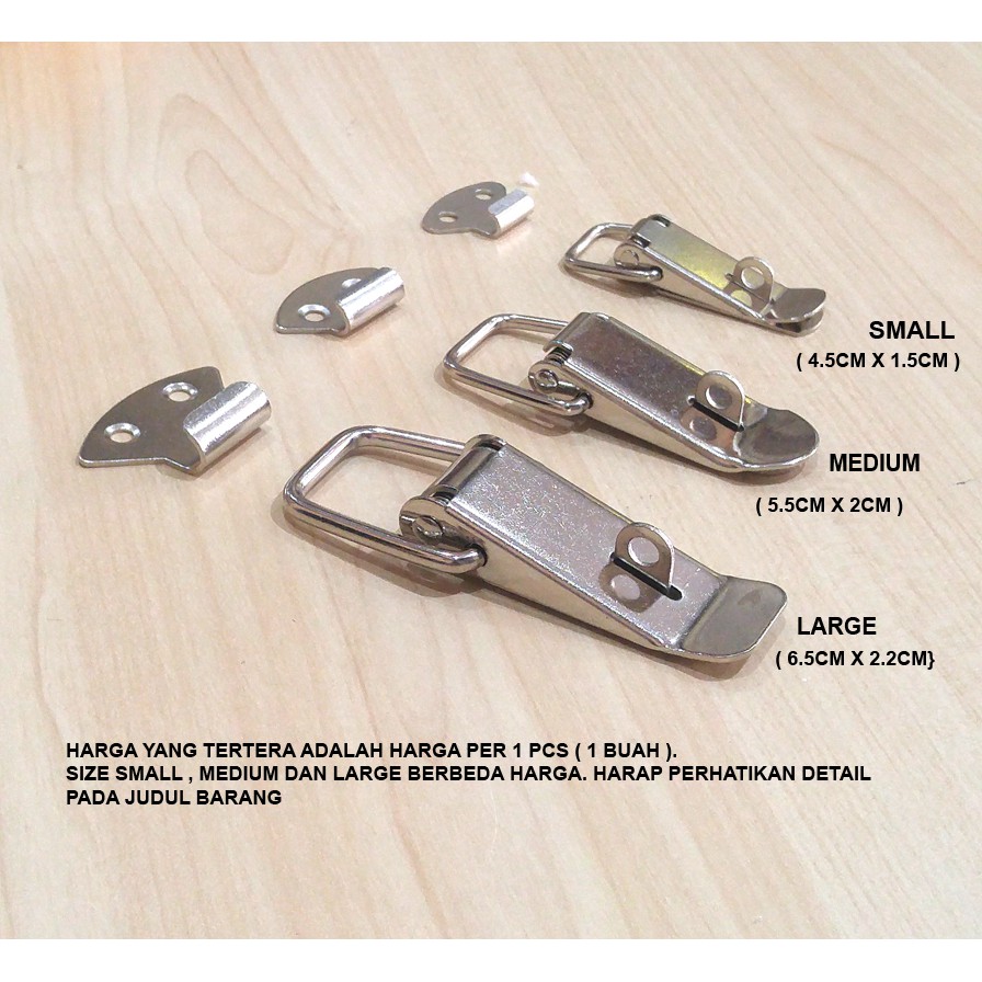 Kaitan Koper Medium + Kunci / Kaitan Peti / Overval