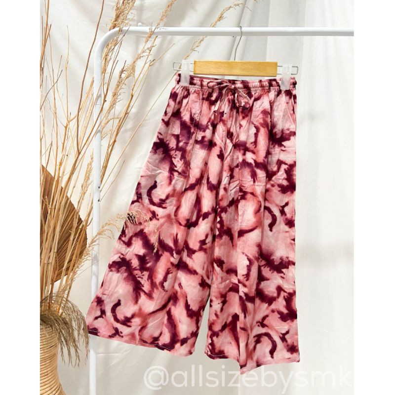 (Allsizebysmk) Celana Kulot 7/8 Print motif besar