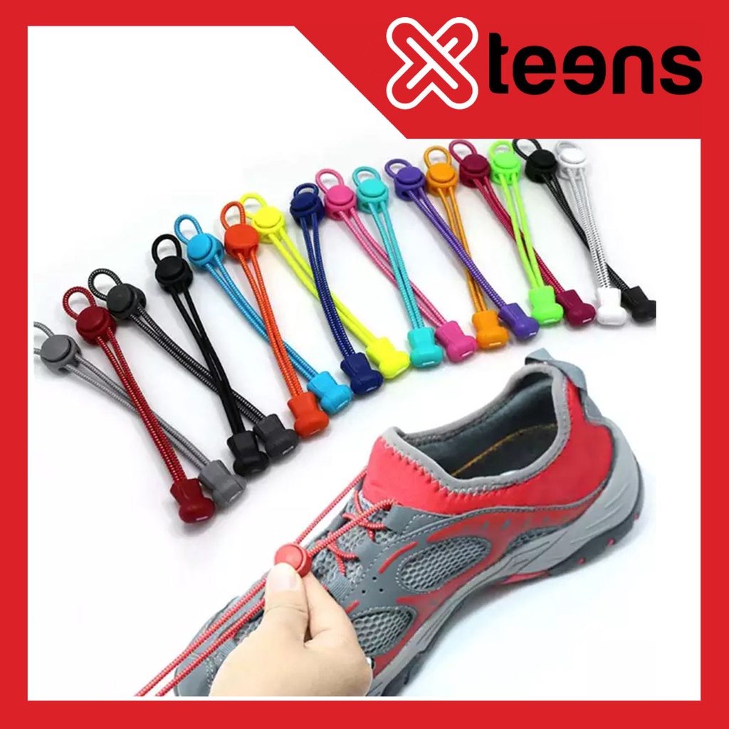 Tali sepatu elastis shoe lock lace laces elastic lari olahraga LOCK LACES Tali Sepatu Serut Elastis