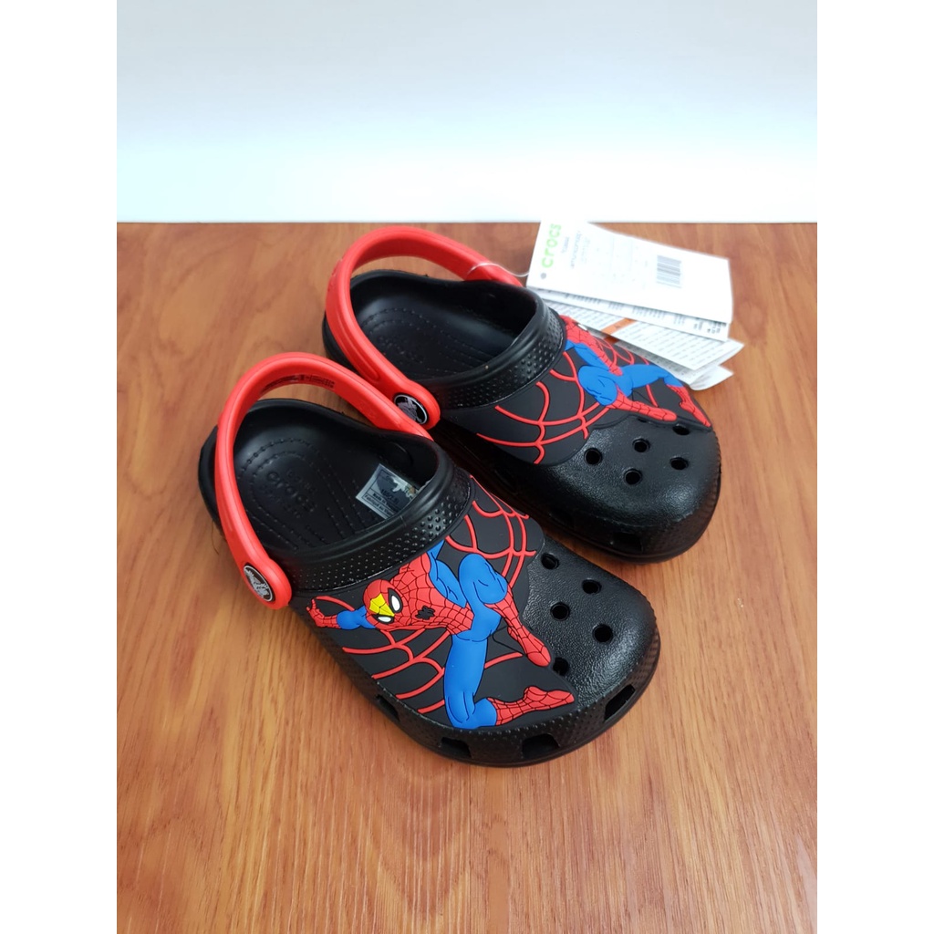 Sendal Anak Crocs Fun Lab Spiderman Clog Kids Sandal Karet Anti Air