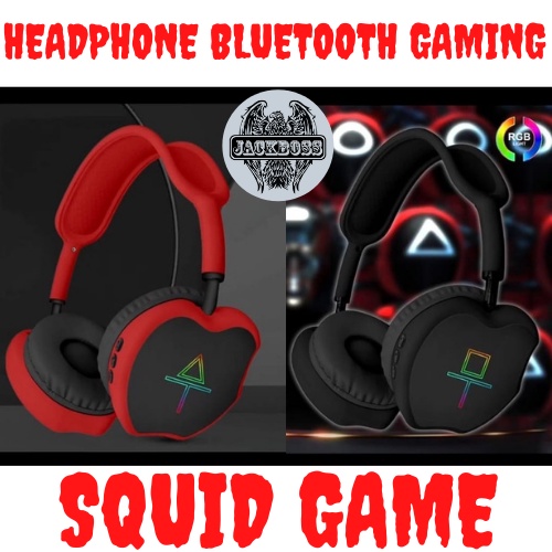 Headset Bluetooth Gaming BK29A Squid Game RGB Light Headphone Bando Geming Handsfee Wireless Earphon