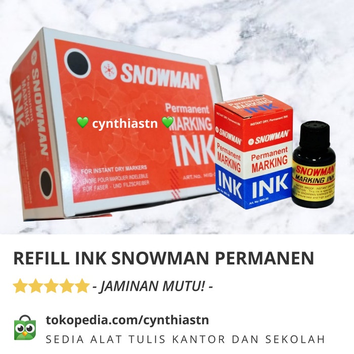 

Promo Isi Ulang Tinta Spidol Snowman Permanen Marking Ink Terbatas