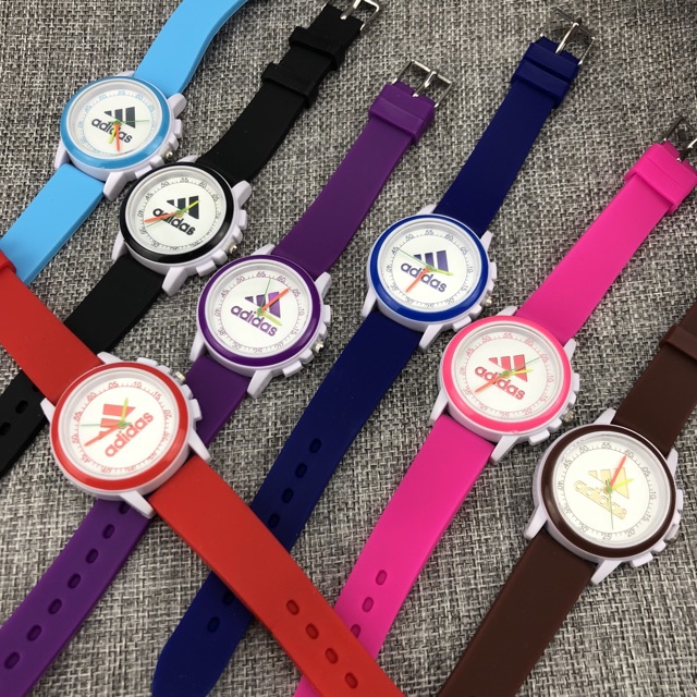 ［ready stock］Jam tangan anak-anak sport karet Adidas ready 7warna jam mural s1028