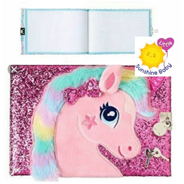 

Smiggle Lockable Tactile Diary Unicorn - Diary Smiggle Ori