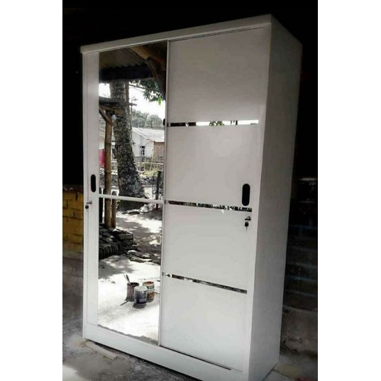 Lemari 2 pintu sleding kayu jati