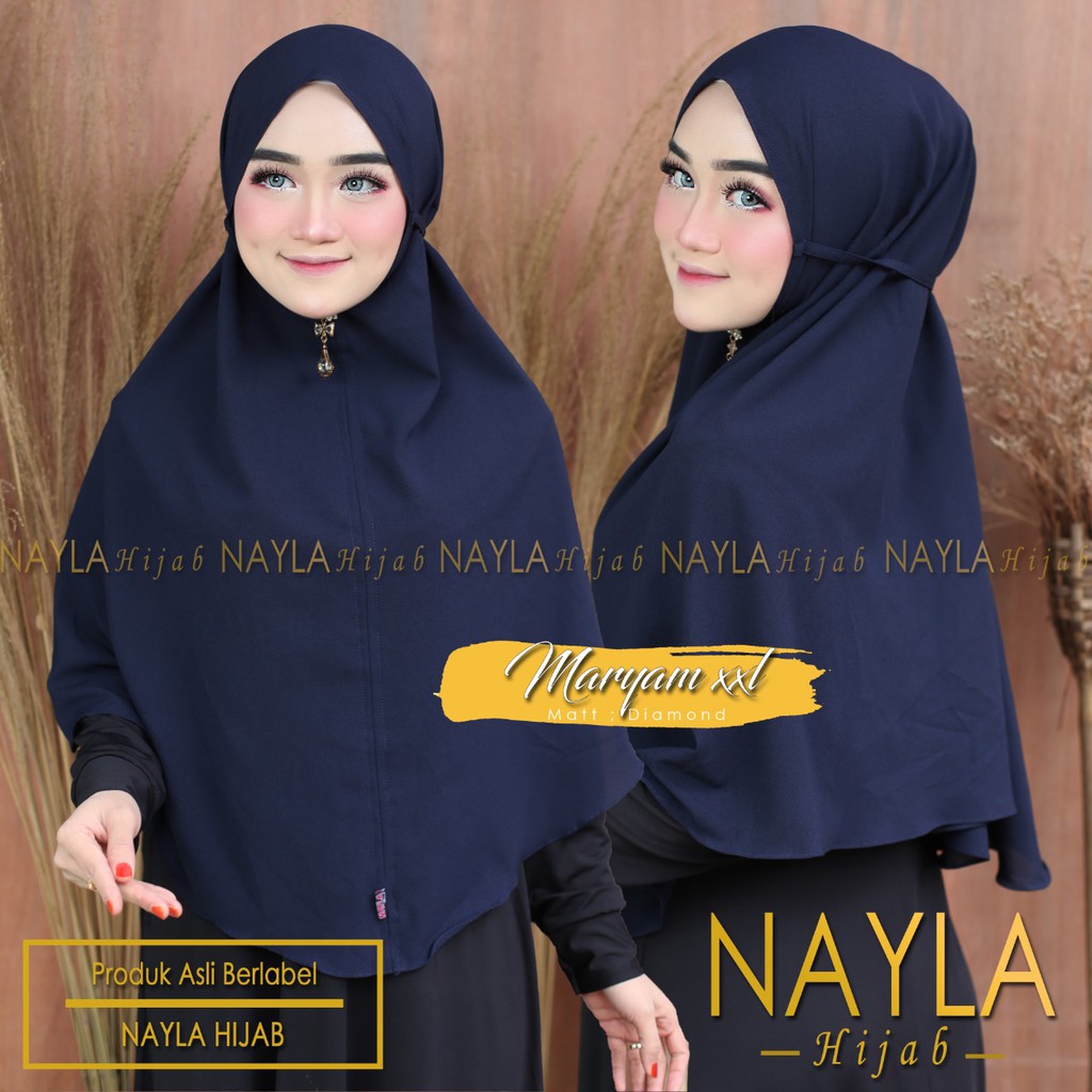 BERGO MARYAM JUMBO XXL/HIJAB SIMPLE ORIGINAL NAYLA HIJAB-NAVY