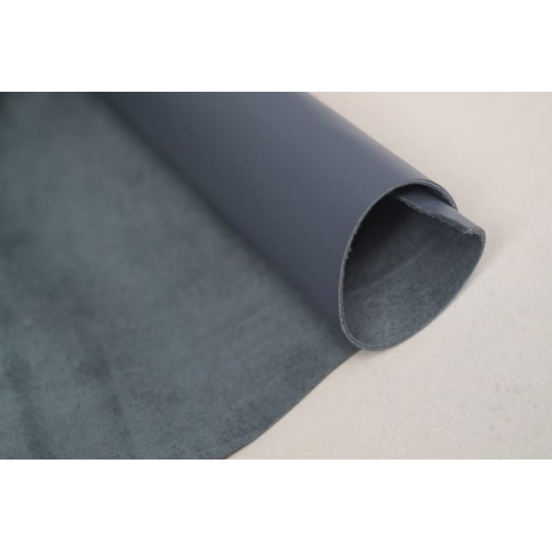 kulit sapi lembaran Fullgrain/Chrome warna abu