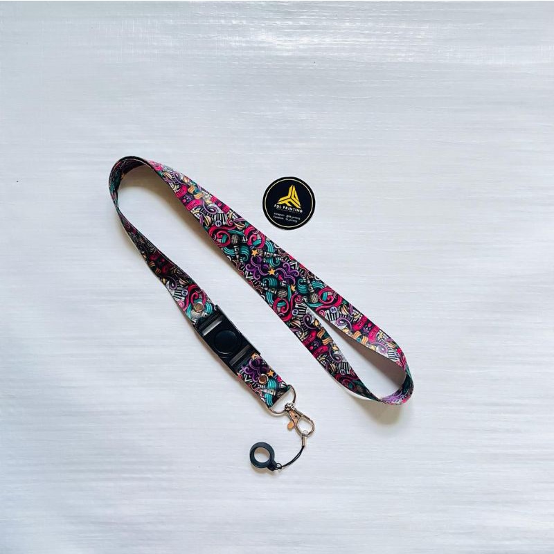 

Lanyard printing custom / Gantungan idcard motif - music + o ring 13mm