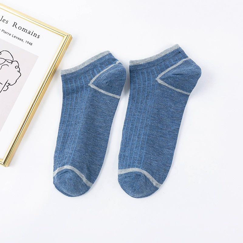 Kaos Kaki Ankle Pendek Lucu Tebal 1kg muat 86pcs Motif Brown Import Lembut GANNISE KK0002-KK0008 BLUE
