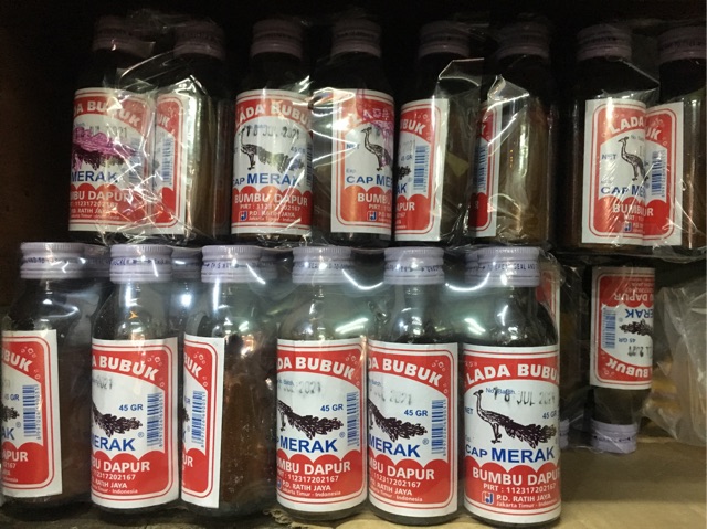 TERMURAH! Lada Bubuk Botol Cap Merak 12 botol ( 1 lusin ) / Lada Merak Botol 45g / Lada Putih Botol