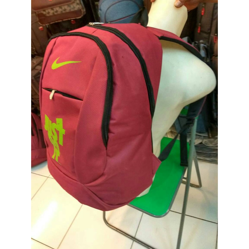 Backpac Tas Laptop Ransel Tas sekolah Kuliah tas ransel nike just do it hitam Merah terbaru free rain cover grosir