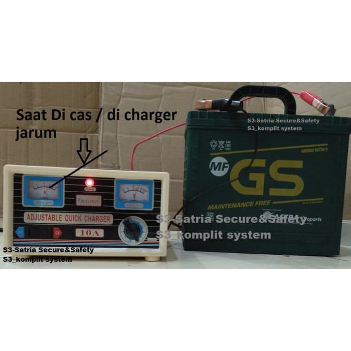 Charger Aki Portable - Aki Mobil - Otomotif Rayden 10A  Charger Aki 6V & 12V Quick Charger / Charger