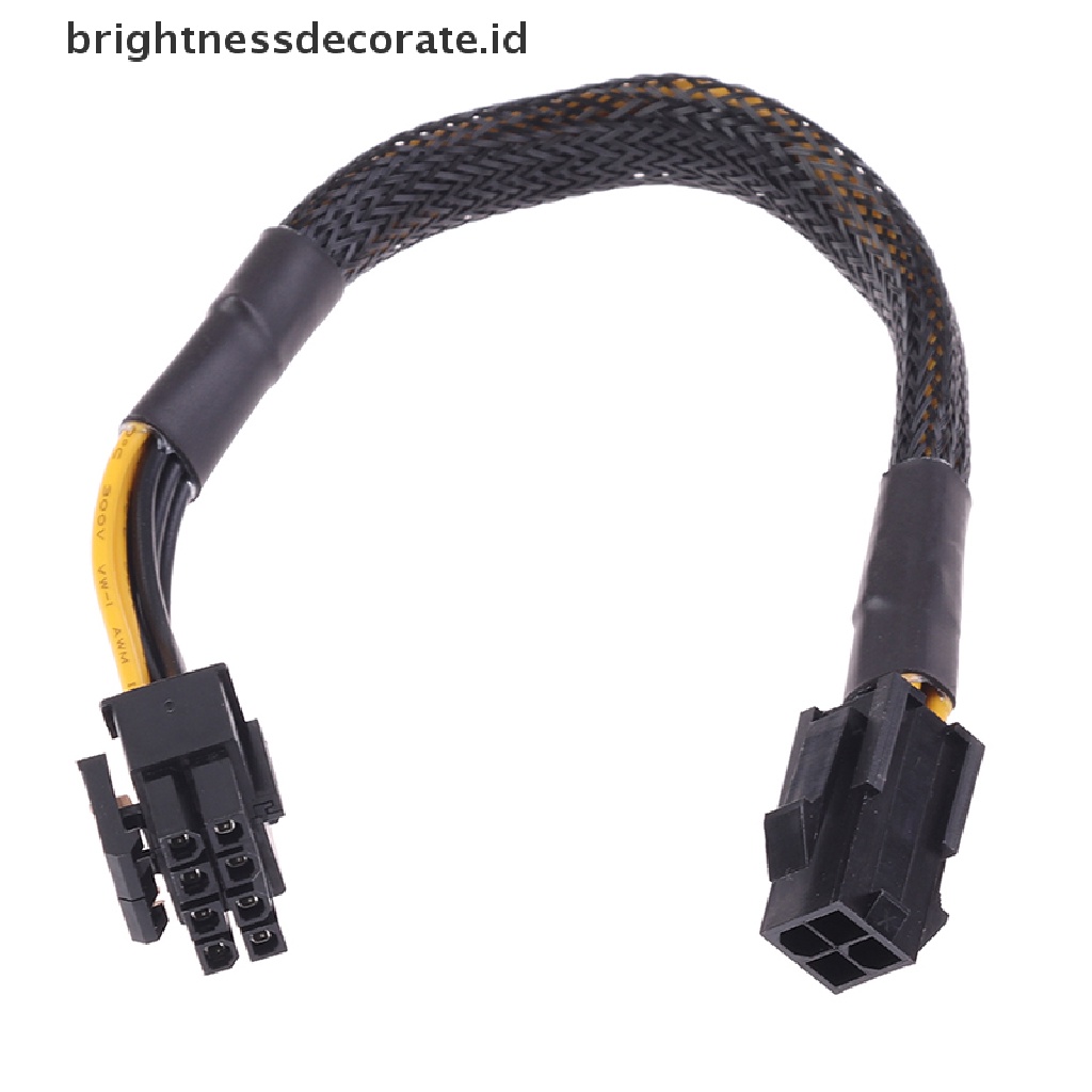 1pc Kabel Adapter Converter Power Cpu 4Pin To 8pin 20cm Untuk Kantor