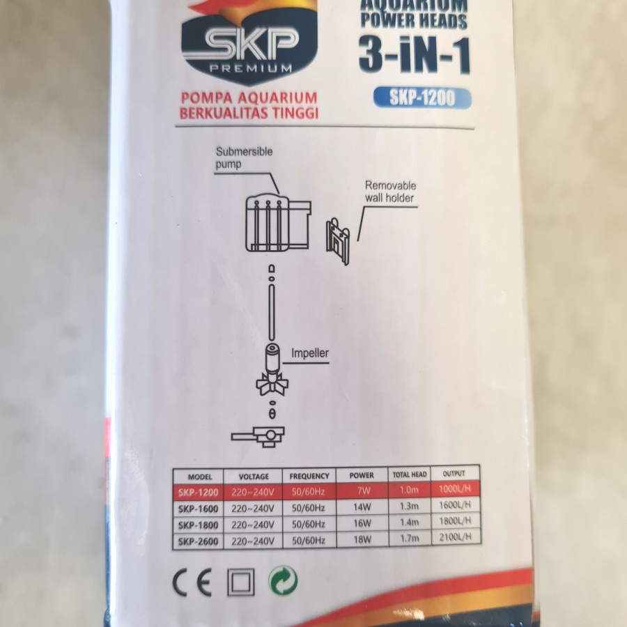 SKP premium 1600 pompa filter aquarium kolam