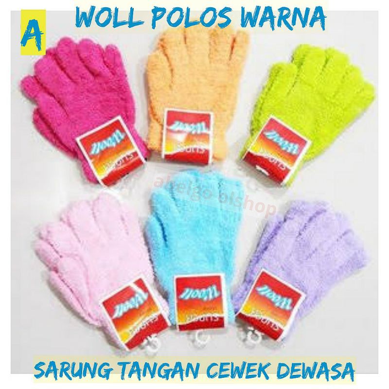 6 pasang- sarung tangan motor wanita /sarung tangan woll handuk mix warna