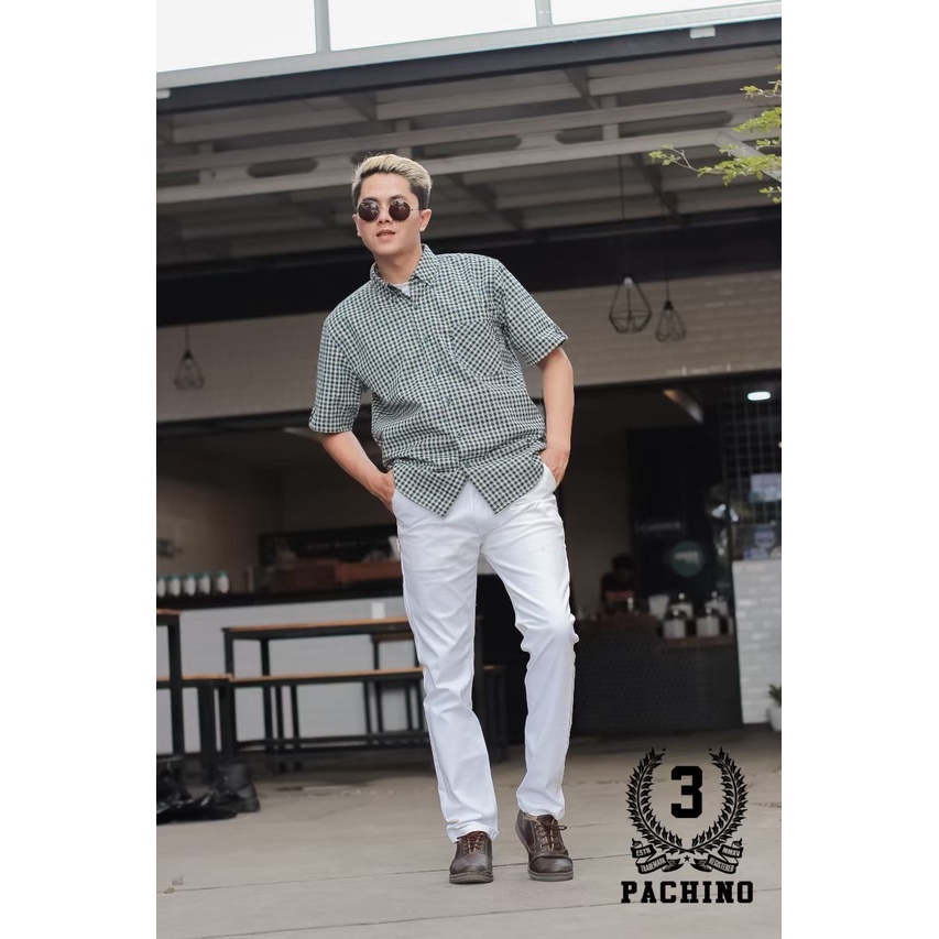 3 Pachino Denim - Celana Chino Panjang  White Pria Slimfit Katun Strecth Twill Melar Original Premium Distro M L XL XXL