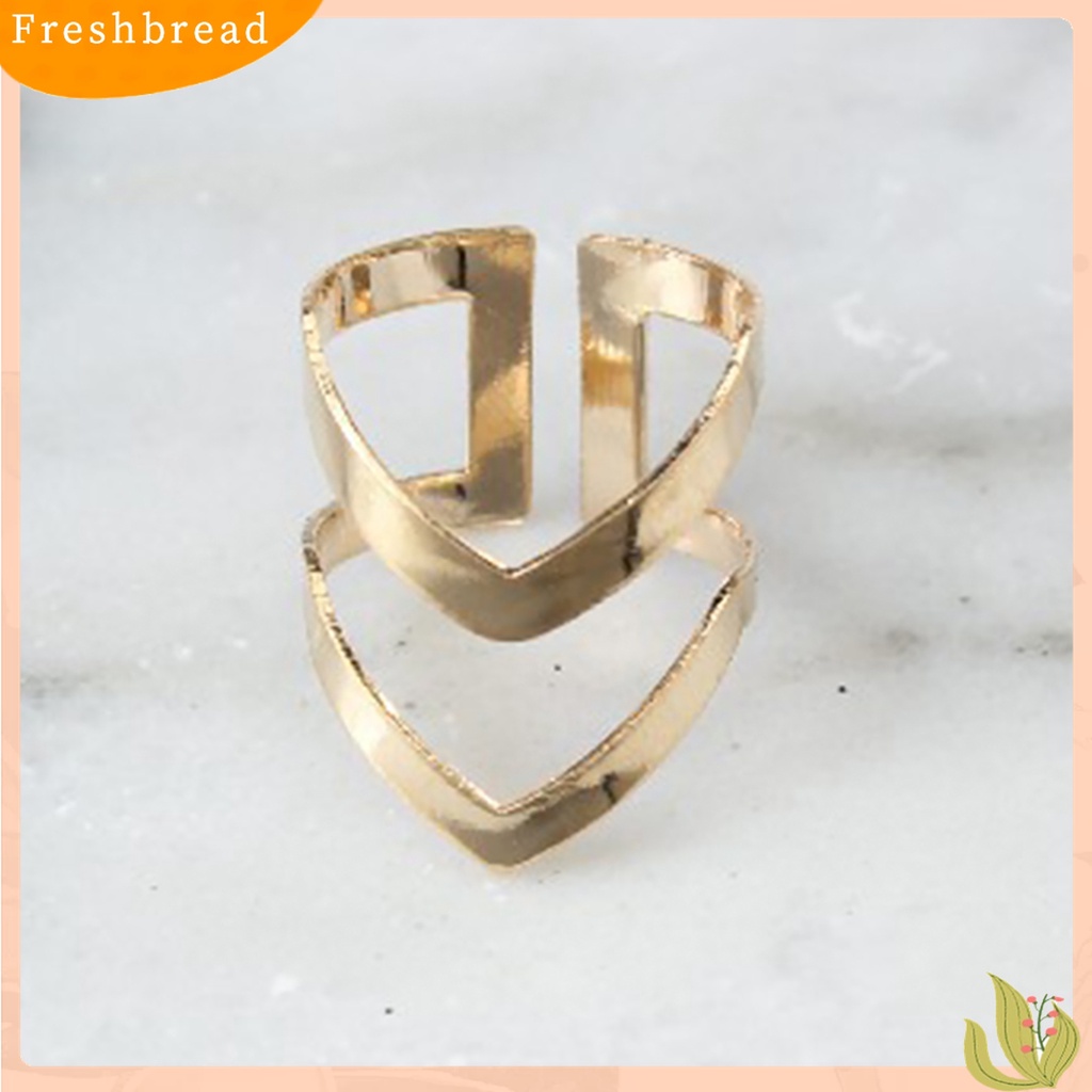 [Fresh] Cincin Knuckle Terbuka Bentuk V Model V-Shape Adjustable Gaya Vintage untuk Wanita