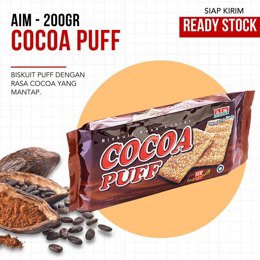 Cocoa Puff Biskuit Rasa Coklat - AIM 200gr (TERMURAH)