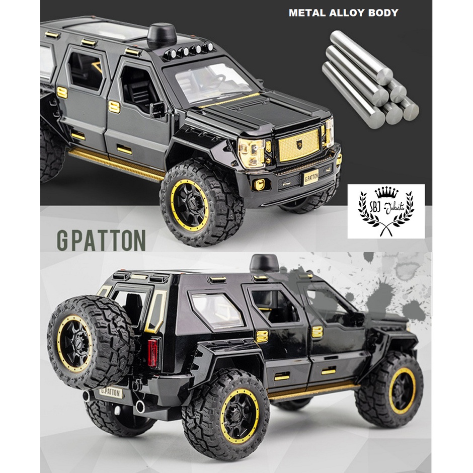 DIECAST MINIATUR MOBIL G PATTON SUV JEEP SKALA 1:24 UKURAN BESAR