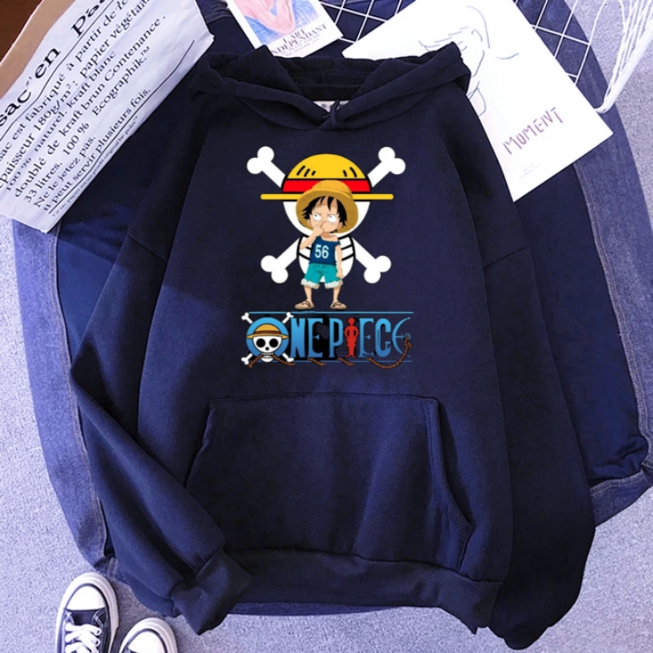 Sweater Basic Dewasa Anime One Piece Luffy Kecil Berkaos 56 Print DTF standar Distro