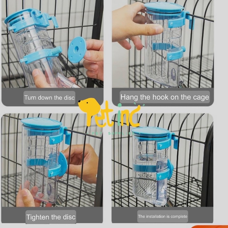 PETO Drinking Bottle for Cage/Fence with Open Top - PINK