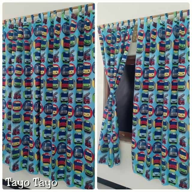 Gorden Jendela Pintu Homemade Karakter Tayo